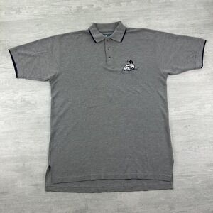 Vintage Big Dogs Polo Shirt Mens XL Gray I'm The Boss Embroidered Bulldog Humor